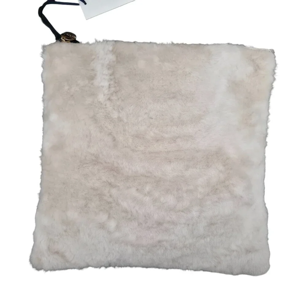 Clare V Foldover Clutch Cream‎ Cow Hair Fur Bag NWT